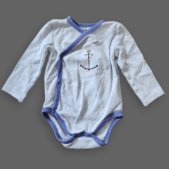 Blue/Grey Anchor Onesie, Kid's 9M - Picture 1 of 7